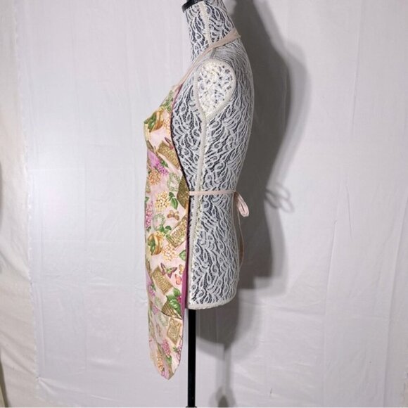 Vintage Handmade Pink Brown Gardening Apron - Picture 4 of 5